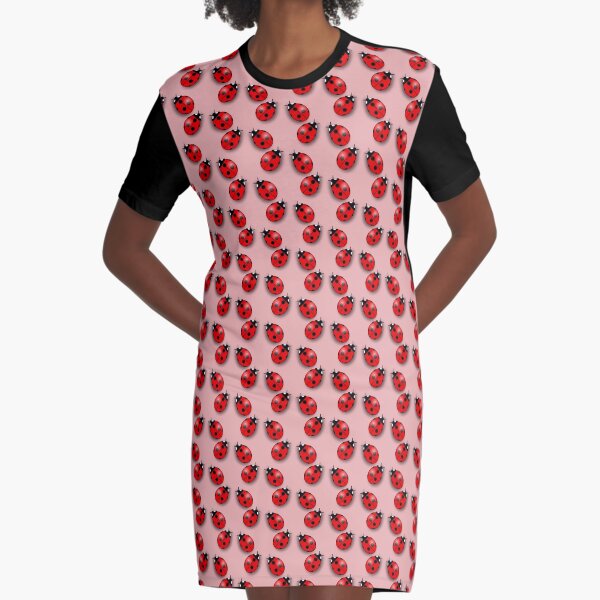 Ladybird Pattern - Ladybug Dress Graphic T-Shirt Dress
