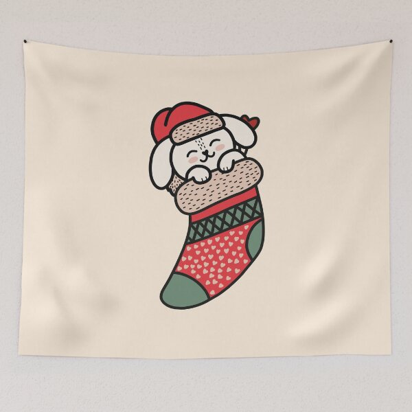 Item preview, Cute Long Eared Dog Rabbit In Christmas Sock Xmas Pajama designed and sold by JokeGysen.