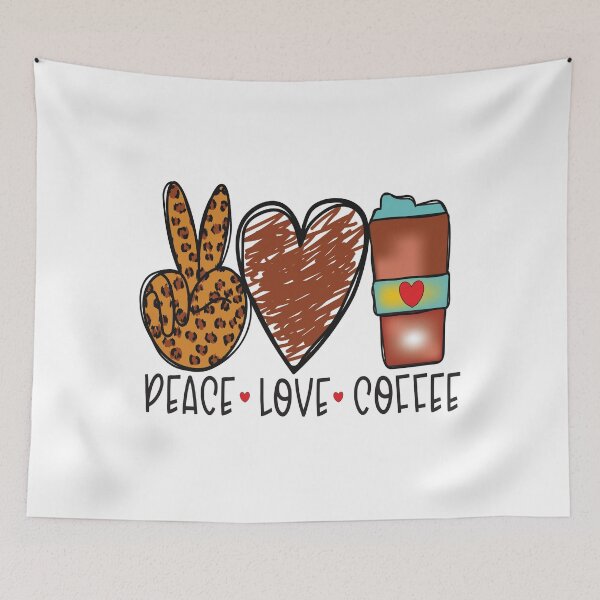 Item preview, pece love coffee designed and sold by AJB ⭐⭐⭐⭐⭐✔️.
