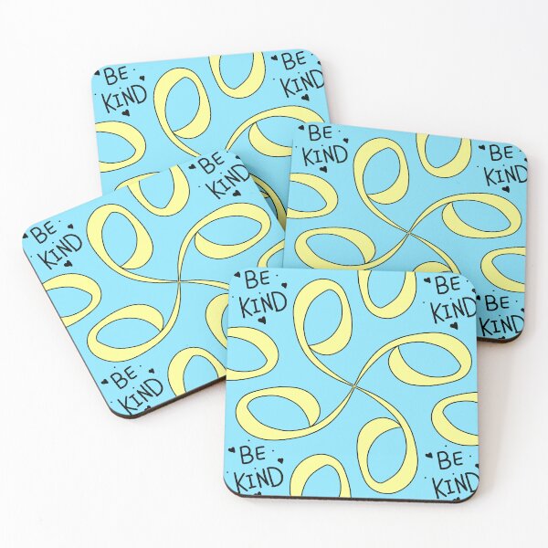 Item preview, Be Kind Yellow and light sky blue Pattern designed and sold by patternologyy.
