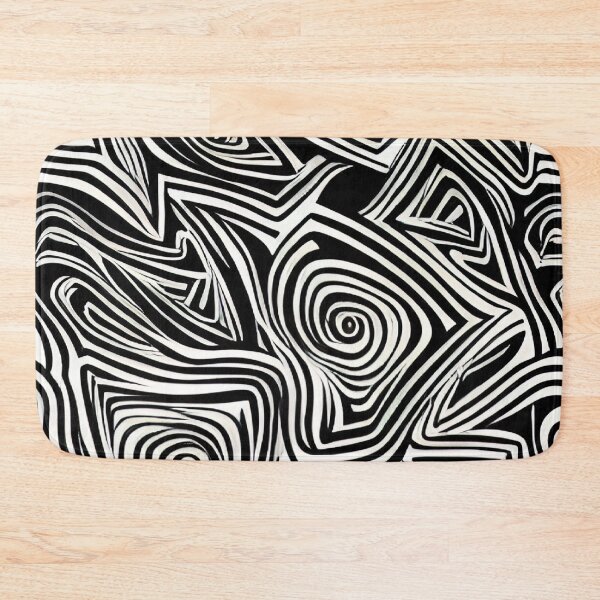 Item preview, Trippy Warped Triangles Abstract in Black and White Animal Tribal Patterns designed and sold by ittybittyowl.
