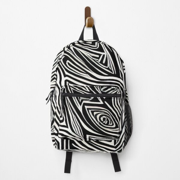 Item preview, Trippy Warped Triangles Abstract in Black and White Animal Tribal Patterns designed and sold by ittybittyowl.