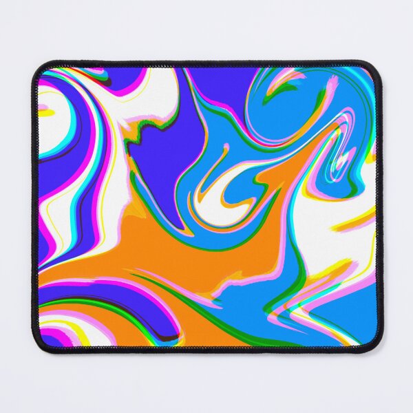 Item preview, Modern Swirl Abstract Pattern Neon Tones, Blue Tones, Baby Blue, Dark Blue and Orange Design designed and sold by theprintedclub.