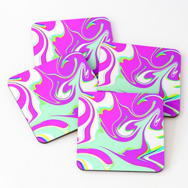 Item preview, Modern Swirl Abstract Pattern Neon Tones, Mint Green, Purple, Pink and Hot Pink Design designed and sold by theprintedclub.