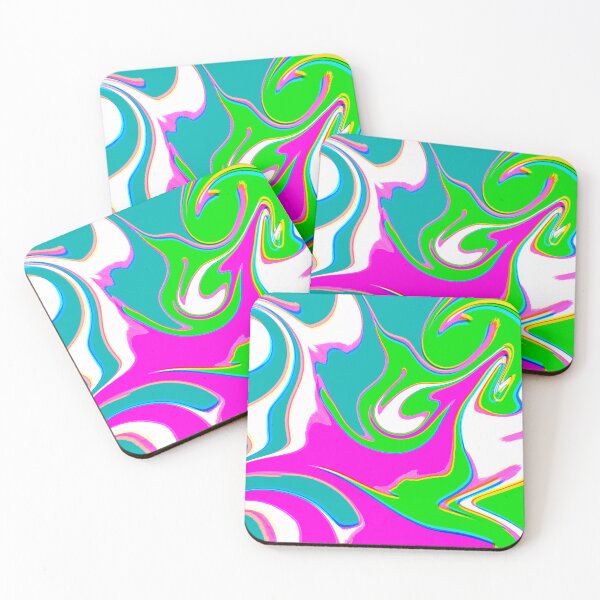 Item preview, Modern Swirl Abstract Pattern Neon Tones, Neon Green, Blue and Hot Pink Design designed and sold by theprintedclub.