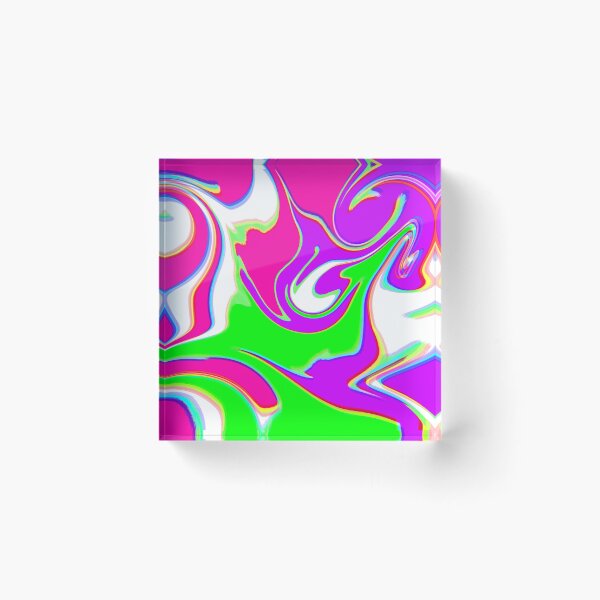 Item preview, Modern Swirl Abstract Pattern Neon Tones, Neon Green, Purple, Pink and Hot Pink Design designed and sold by theprintedclub.