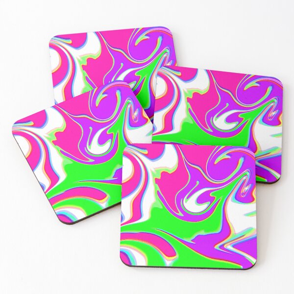 Item preview, Modern Swirl Abstract Pattern Neon Tones, Neon Green, Purple, Pink and Hot Pink Design designed and sold by theprintedclub.