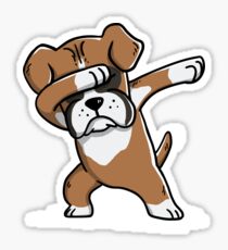 Dabbing Boxer Funny Sticker