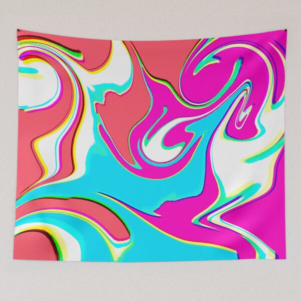 Item preview, Modern Swirl Abstract Pattern Neon Tones, Neon Pink, Red, Orange, Blue and Hot Pink Design designed and sold by theprintedclub.