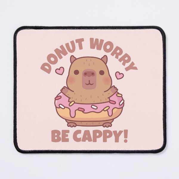 Item preview, Funny Donut Worry Be Cappy Capybara Quote designed and sold by rustydoodle.