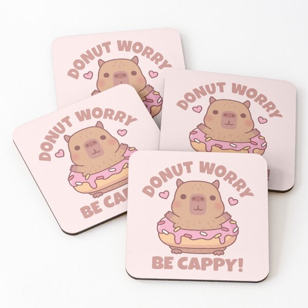 Item preview, Funny Donut Worry Be Cappy Capybara Quote designed and sold by rustydoodle.