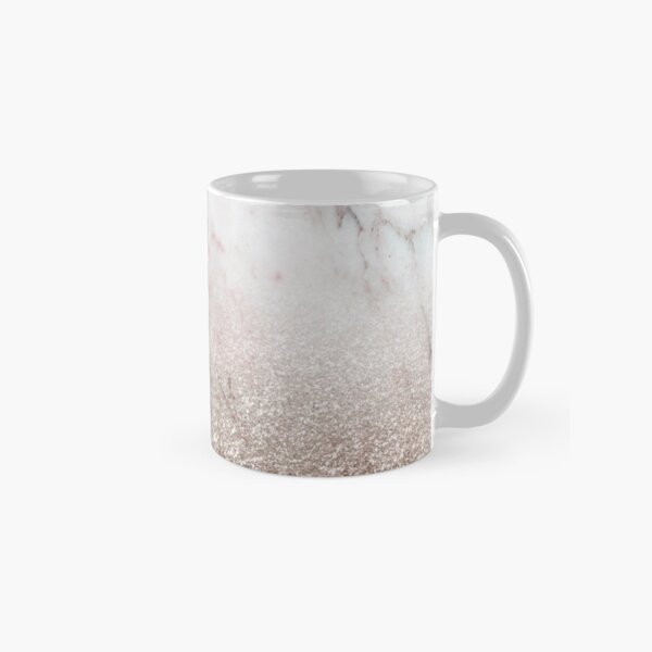 Ombre à paillettes - marbre rose et paillettes d'or rose Mug classique