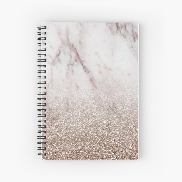 Glitter ombre - pink marble & rose gold glitter Spiral Notebook