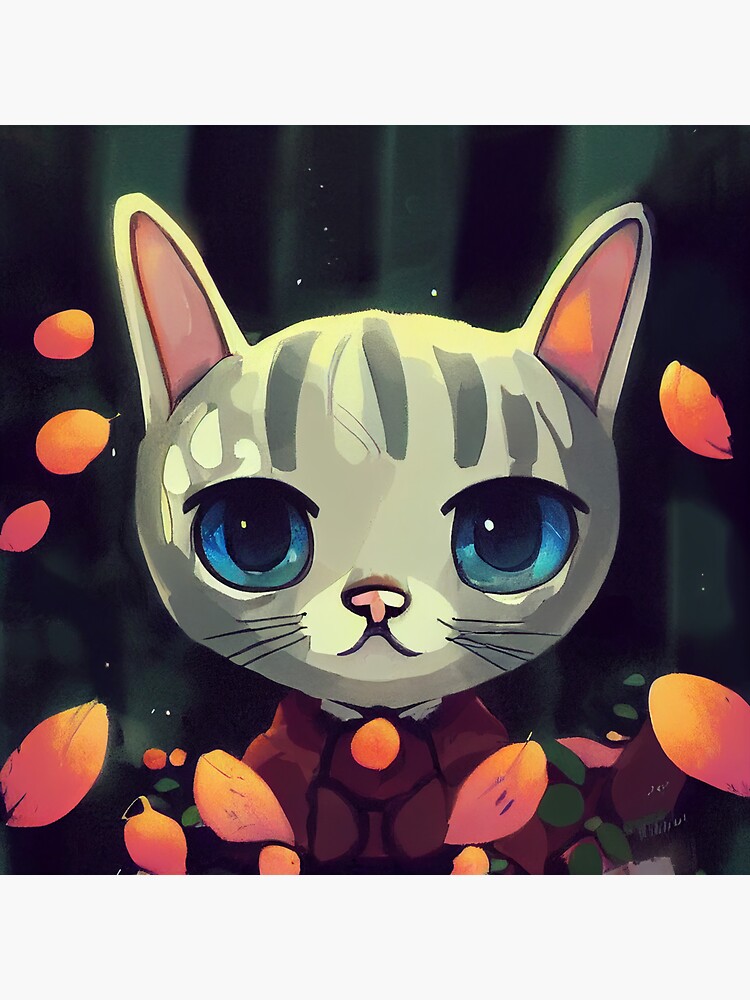 Lofi Cute 2d Chibi Cat Illustration Sticker For Sale By Rodneyglenn Redbubble 