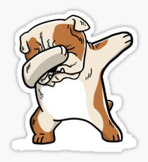 Dabbing English Bulldog Funny Sticker