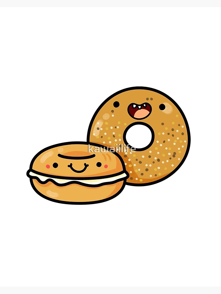 kawaii-bagel-pals-art-board-print-for-sale-by-kawaiilife-redbubble