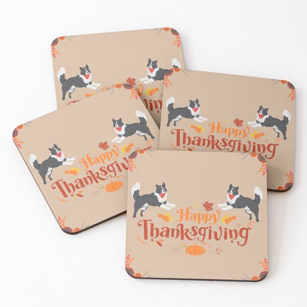 Item preview, Cute Border Collie Dog with Happy Thanksgiving Sign designed and sold by SeasonalDogs.
