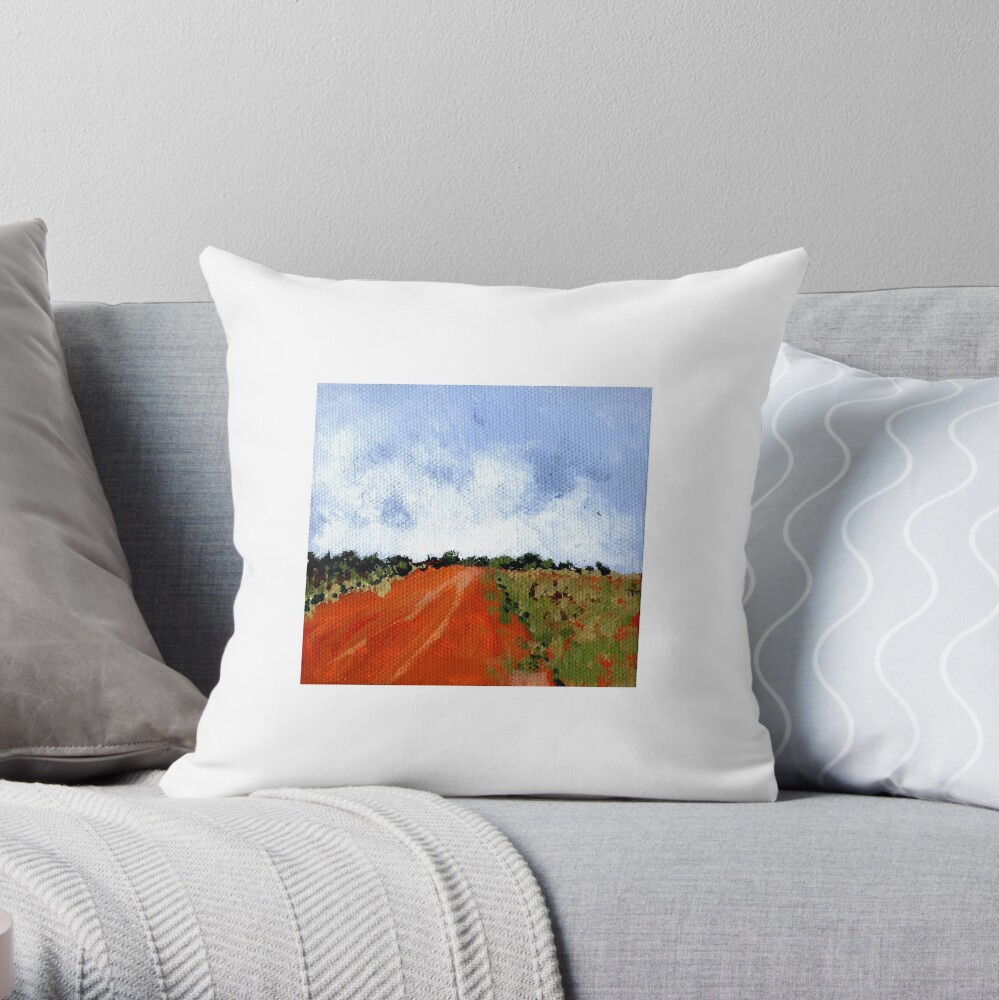 Down the Red Road Throw Pillow