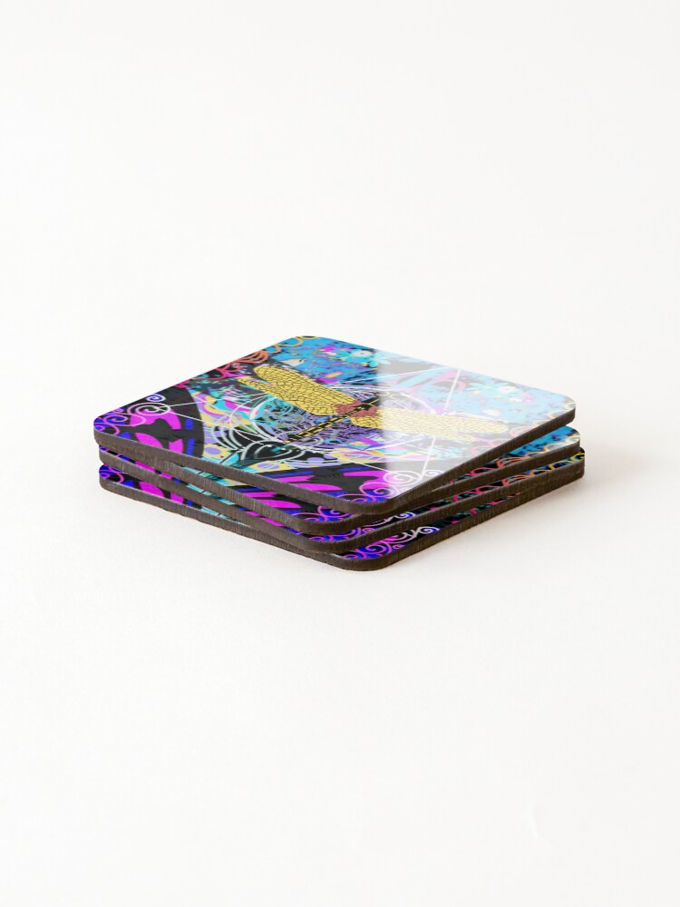 Thumbnail 4 of 5, Coasters (Set of 4), Dragonfly designed and sold by Rene-Martin.