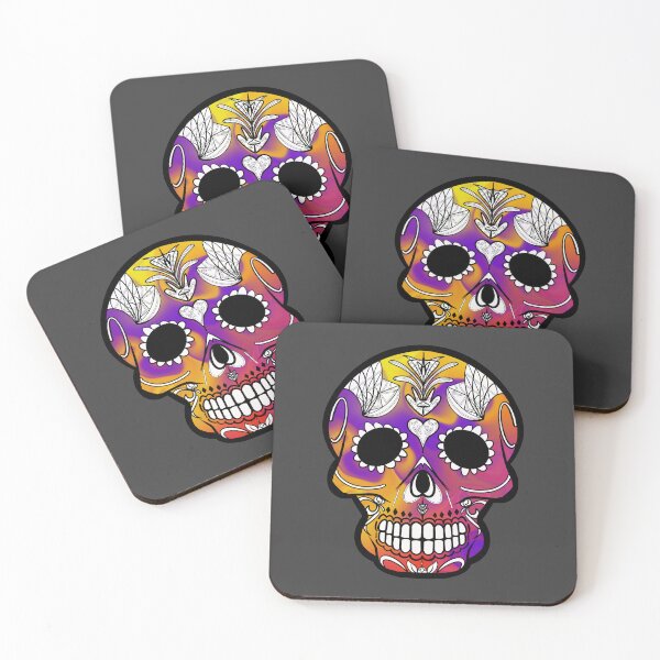 Item preview, Mexican day of the dead multi colour skull  designed and sold by Elizabeth-Banks.