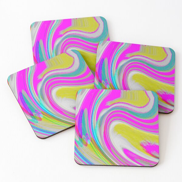 Item preview, Rainbow, Baby Yellow, Blue, Mustard, Neon Pink, Yellow Tones and Pink Tones Multicolor Neon Marble Pattern Design designed and sold by theprintedclub.
