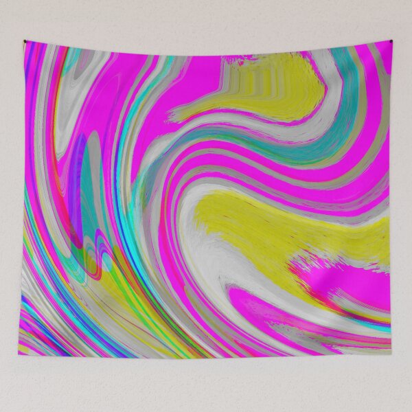 Item preview, Rainbow, Baby Yellow, Blue, Mustard, Neon Pink, Yellow Tones and Pink Tones Multicolor Neon Marble Pattern Design designed and sold by theprintedclub.