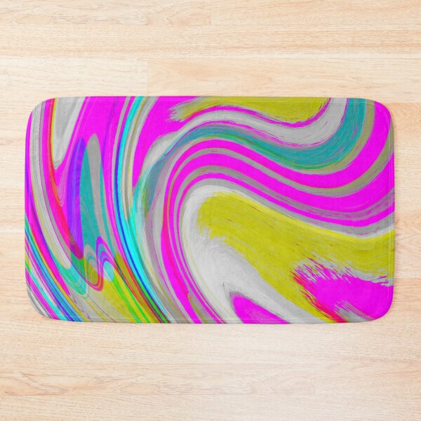 Item preview, Rainbow, Baby Yellow, Blue, Mustard, Neon Pink, Yellow Tones and Pink Tones Multicolor Neon Marble Pattern Design designed and sold by theprintedclub.