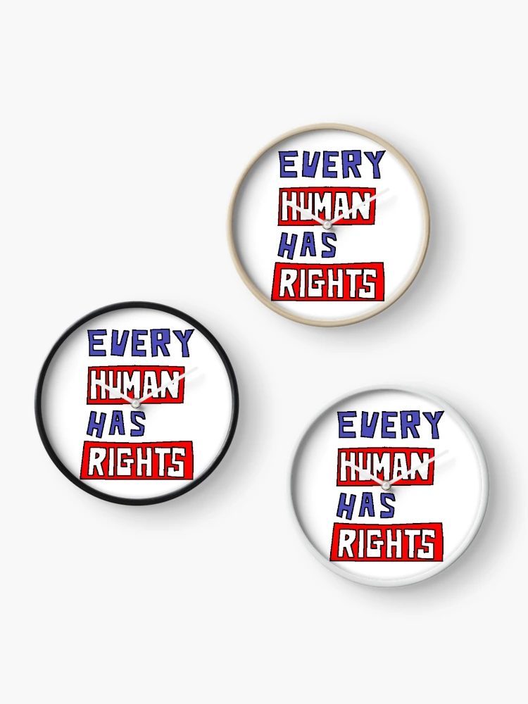 Thumbnail 3 of 4, Clock, HUMAN RIGHTS designed and sold by truthtopower.