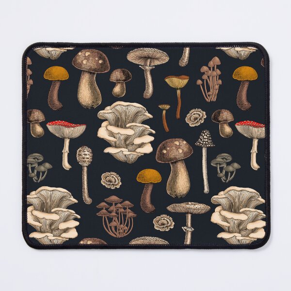 Item preview, Wild Mushrooms  on graphite black designed and sold by Katerina Mitkova Kirilova.