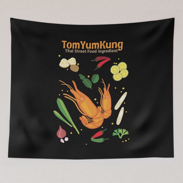 Item preview, Tom Yum Kung Thai Street Food Ingredient Shrimp Soup designed and sold by KewaleeTee.