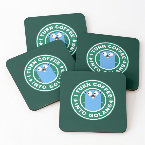 Item preview, I turn coffee into golang code. Golang gopher mouse maskot designed and sold by maniAlchemi.