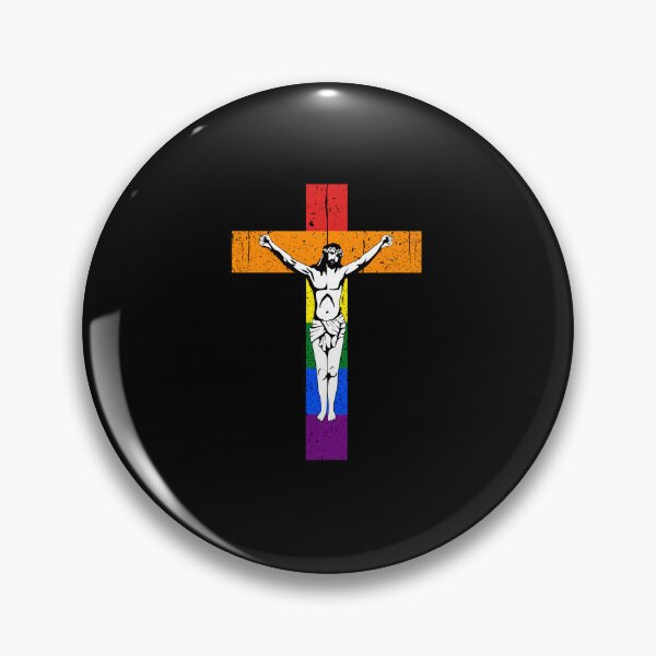 Item preview, Pride Jesus Aesthetic LGBT Gay Lesbian Transgender Christian Cross designed and sold by Dolphin Graphic.