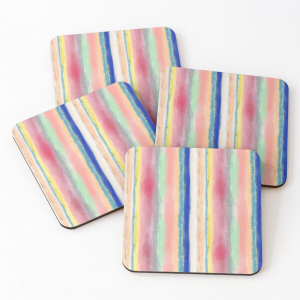 Item preview, Irregular vertical lines in vivid color watercolor designed and sold by AbbyLedGar.