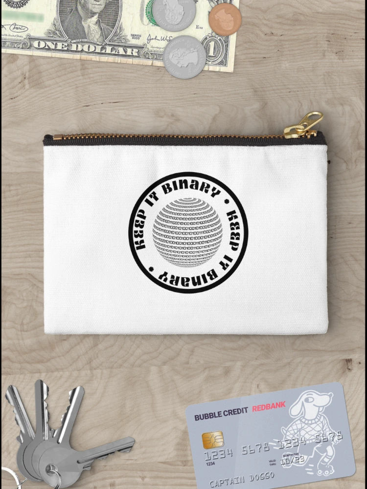 Thumbnail 3 of 4, Zipper Pouch, Keep it Binary CodingCoder software engineer developer programmer geek STEM designed and sold by maniAlchemi.