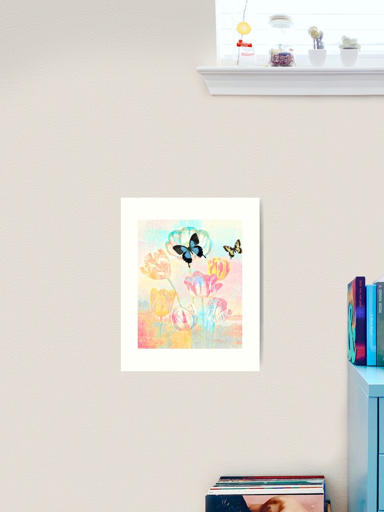Thumbnail 2 of 3, Art Print, Botanical Prints-Tulips and Butterflies designed and sold by Matlgirl.