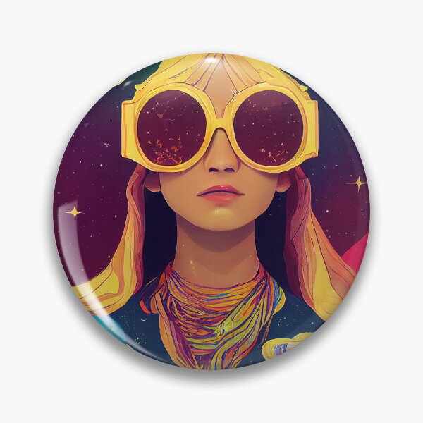 Item preview, Hippie girl with glasses designed and sold by kosmicwoman.