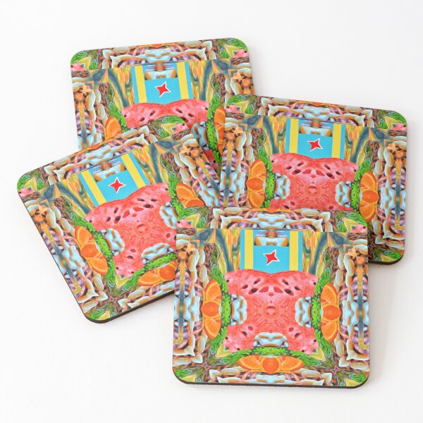 Item preview, WONDERFUL PAINTING GUAVA PINEAPPLE ORANGE & GINGERBREAD COOKIES  FOR CHRISTMAS - ABSTRACT TROPICAL FRUIT COCKTAIL FROM ARUBA - ARUBA FLAG - ARUBA, ONE HAPPY ISLAND! designed and sold by Ralek.