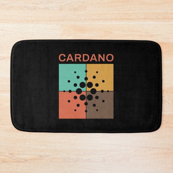 Artikelvorschau, Cardano ADA Crypto Altcoin - Vier Quadrate in Retro-Farben entworfen und verkauft von CryptoMoods.