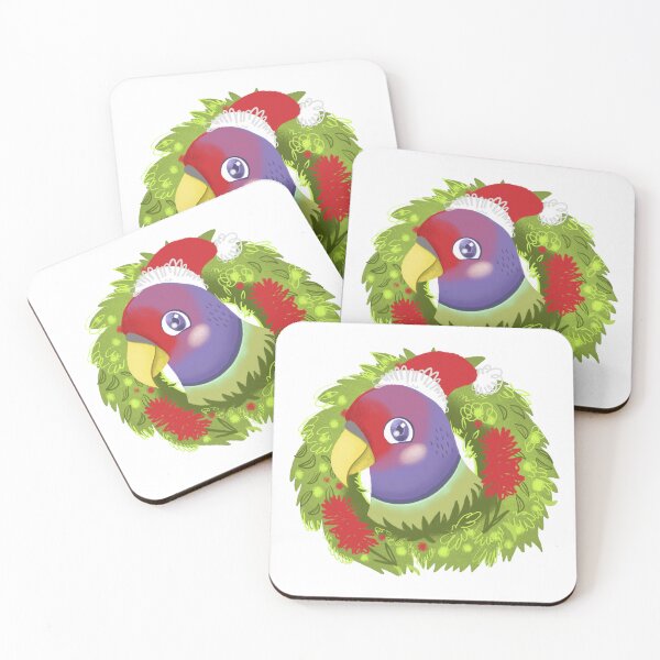 Item preview, Christmas Plum faced Parakeet Bird designed and sold by jasmineberry.
