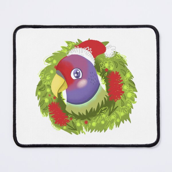 Item preview, Christmas Plum faced Parakeet Bird designed and sold by jasmineberry.