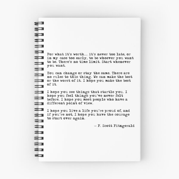 Item preview, For what it's worth - F Scott Fitzgerald quote designed and sold by peggieprints.