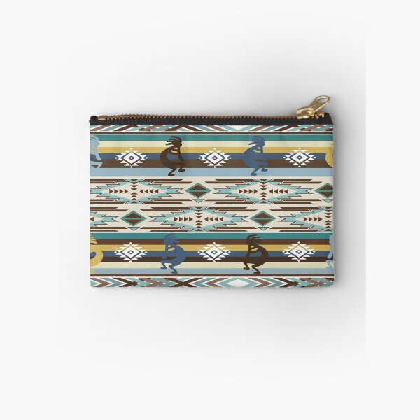 Item preview, Kokopelli Native American Pattern In Blues And Browns designed and sold by handsoftime2020.