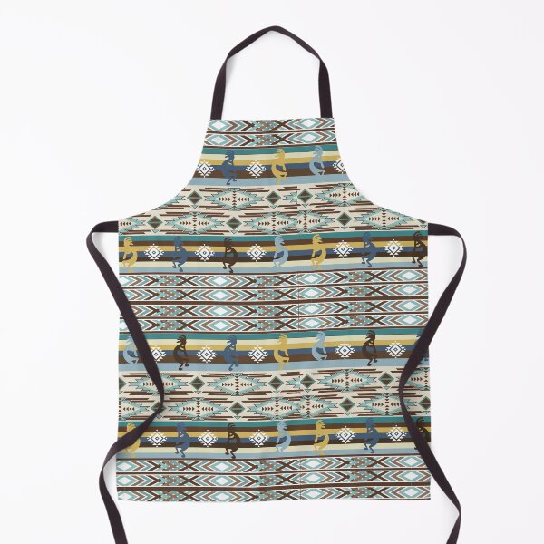 Item preview, Kokopelli Native American Pattern In Blues And Browns designed and sold by handsoftime2020.