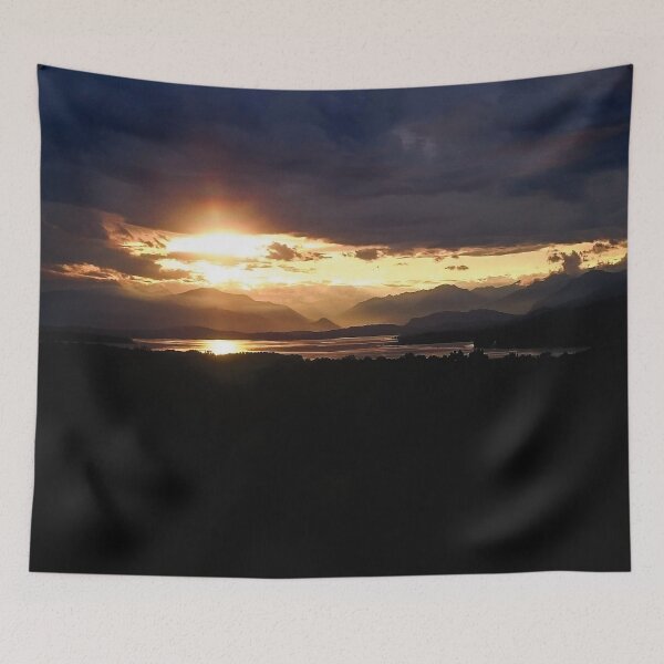 Item preview, Sunset landscape photography,  lake and mountain on cloudy sky  designed and sold by marghe41.