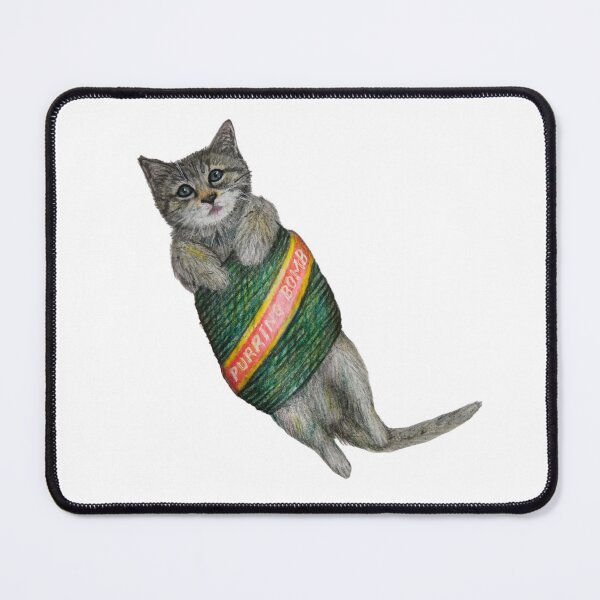 Item preview, Purring cat bomb | Cat drawing with coloured pencils designed and sold by DipakSonarArt.