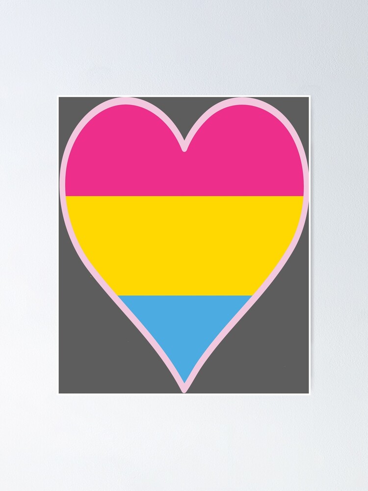 "Pan Pride Flag Heart - Pastel Pink" Poster for Sale by F-PhantomArt