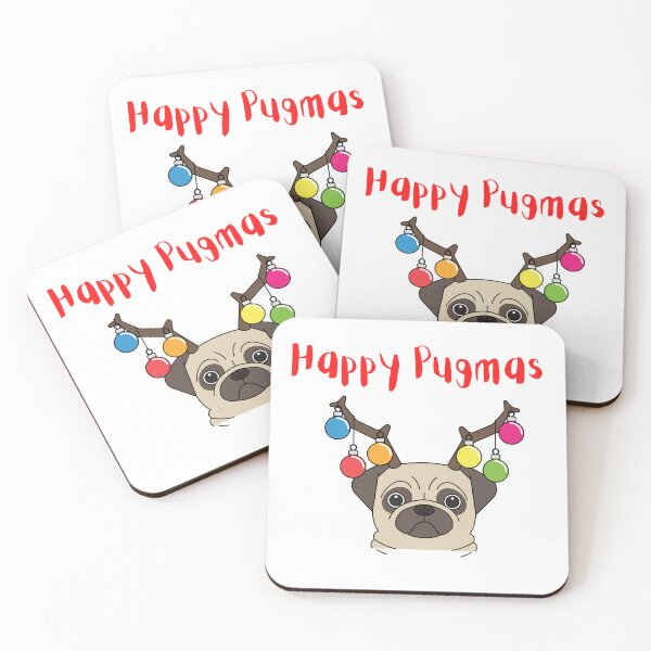 Item preview, Happy Pugmas. Pug and Kisses this christmas. Christmas Pug. Festive Pug. designed and sold by Doggymadness.