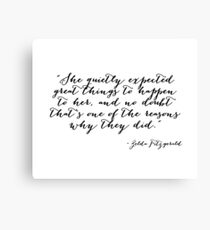 She quietly expected great things Canvas Print