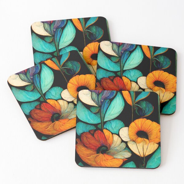 Item preview, Art Nouveau Glass Flowers designed and sold by WeddingPrint.
