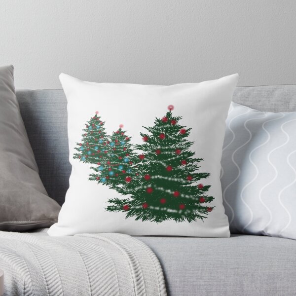 Happy Holidays Holiday Tree Throw Pillow